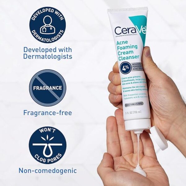 cerave acne foaming cream cleanser   150ml