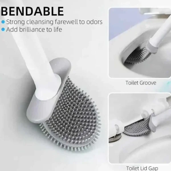 silicone toilet cleansing brush and holder set