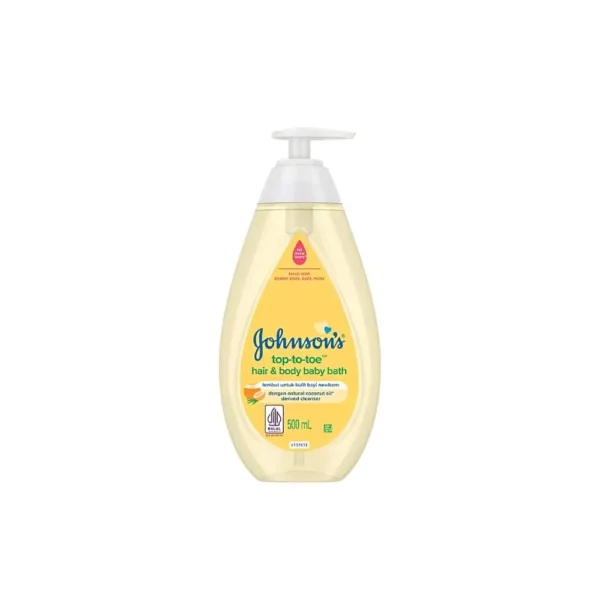 johnson's top to toe hair & baby body bath 500ml