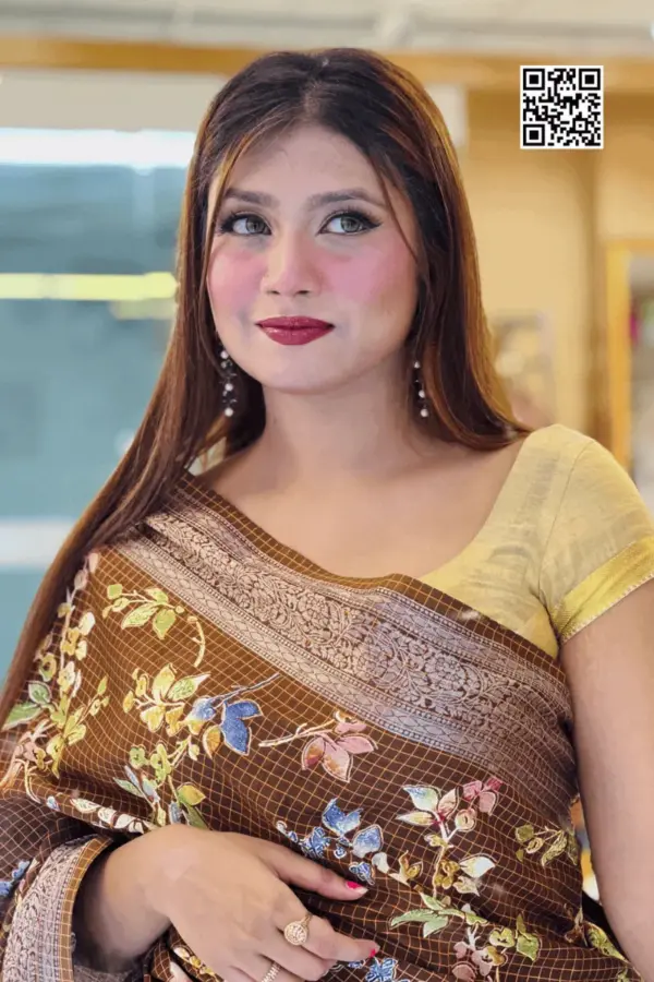 coffee color kanchi puri silk saree