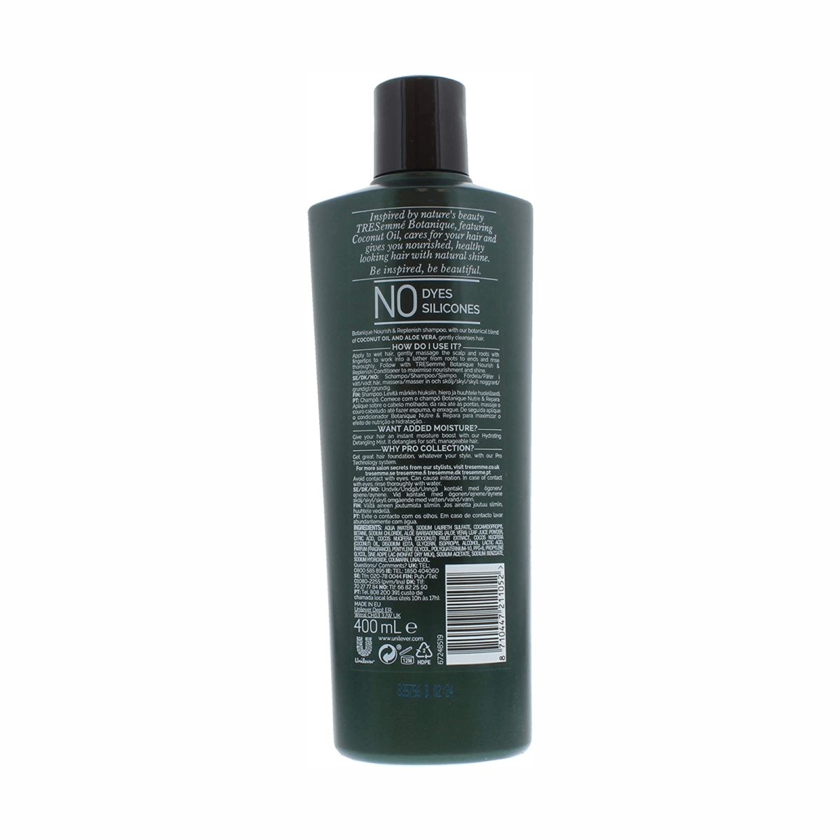 tresemme botanique shampoo with coconut oil & aloe vera 400ml